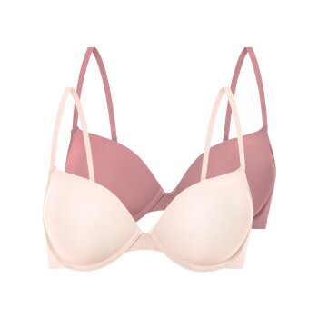 esmara® Damen Bügel-BHs, 2 Stück, mit gepaddeten Cups (rosa/hellrosa, 85B) - B-Ware neuwertig