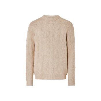 LIVERGY® Herren Pullover, Grobstrick, S, beige -...