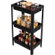 Ribelli Organisationsregal, mit 3 Ebenen, 24 cm, schwarz - B-Ware Transportschaden Kosmetisch