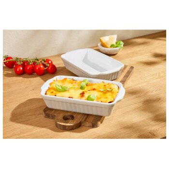 SILVERCREST® 2er Set Auflaufformen, aus Steinzeug, klein/beige - B-Ware neuwertig