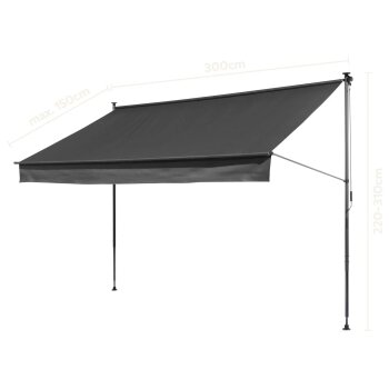 LIVARNO® Klemmmarkise 300 x 150, anthrazit - B-Ware gut