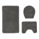 LIVARNO® Badezimmergarnitur, 3er-Set (Teppich/ mit WC-Ausschnitt, Grau) - B-Ware gut