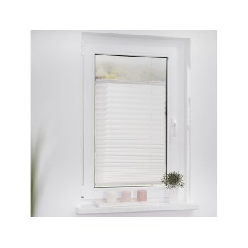 Lichtblick Plissee Haftfix, ohne Bohren, ab 50 x 130 cm (Weiß, 50x130 cm) - B-Ware sehr gut