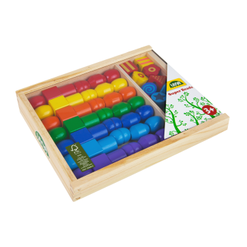 LENA Holzperlen Super Beads (FSC100%), Holzkasette -...