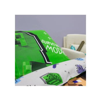LIVARNO® Kinder Wendebettwäsche, 135 x 200 cm, Minecraft - B-Ware neuwertig
