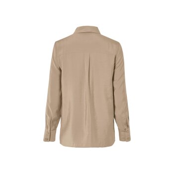 esmara® Damen Bluse, mit Seitenschlitzen (Beige, 44) - B-Ware neuwertig