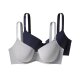 ESMARA Damen Bügel-BHs, 2 Stück, 110D, marineblau/grau - B-Ware neuwertig