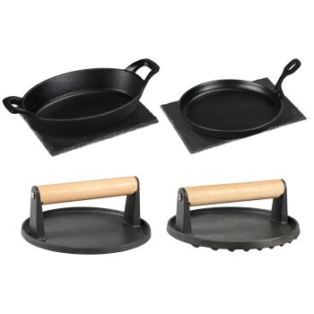 GRILLMEISTER Grillpfanne + Servierplatte / Burgerpresse...