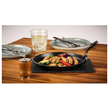GRILLMEISTER Grillpfanne + Servierplatte / Burgerpresse glatt / Burgerpresse gerillt - B-Ware