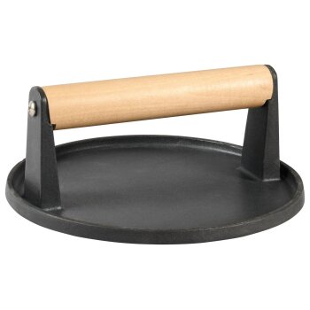 GRILLMEISTER Grillpfanne + Servierplatte / Burgerpresse glatt / Burgerpresse gerillt - B-Ware