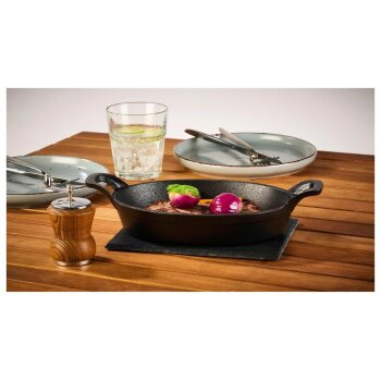 GRILLMEISTER Grillpfanne + Servierplatte / Burgerpresse glatt / Burgerpresse gerillt - B-Ware
