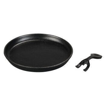 GRILLMEISTER Grillpfanne + Servierplatte / Burgerpresse glatt / Burgerpresse gerillt - B-Ware