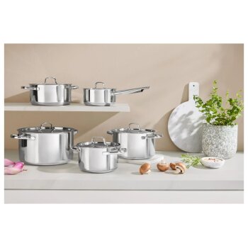 SILVERCREST® Edelstahl-Topf-Set, 10-teilig (Edelstahldeckel) - B-Ware sehr gut