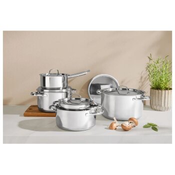 SILVERCREST® Edelstahl-Topf-Set, 10-teilig (Edelstahldeckel) - B-Ware sehr gut