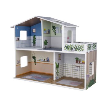 lupilu® Holz-Puppenhaus, 28-teilig - B-Ware...