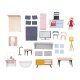 lupilu® Holz-Puppenhaus, 28-teilig - B-Ware Transportschaden Kosmetisch