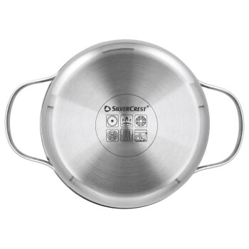 SILVERCREST® Premium-Edelstahltopf, Ø 16 cm -...