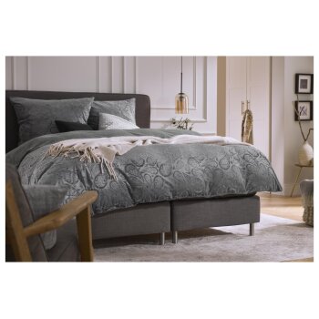 LIVARNO® Wendebettwäsche, aus Plüsch, 240 x 220 cm, grau - B-Ware neuwertig