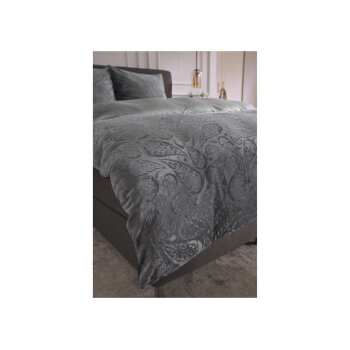 LIVARNO® Wendebettwäsche, aus Plüsch, 240 x 220 cm, grau - B-Ware neuwertig