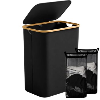 Ribelli Wäschekorb, 156 L, schwarz - B-Ware neuwertig