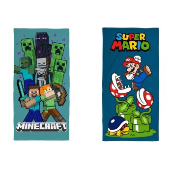 Kinder Strandtuch »Super Mario / Minecraft« -...