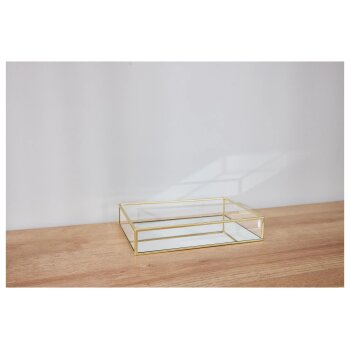 LIVARNO home Deko-Accessoires, goldfarbig (Glastablett) - B-Ware sehr gut