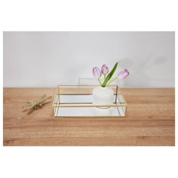 LIVARNO home Deko-Accessoires, goldfarbig (Glastablett) - B-Ware sehr gut