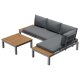 LIVARNO home Loungeecke, 3-teilig, aus Alu und Holz, braun/grau - B-Ware gut