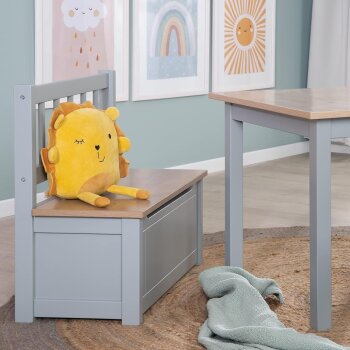 roba Woody Kindertruhenbank, grau - B-Ware Transportschaden Kosmetisch