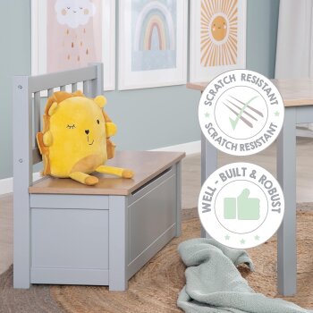 roba Woody Kindertruhenbank, grau - B-Ware Transportschaden Kosmetisch