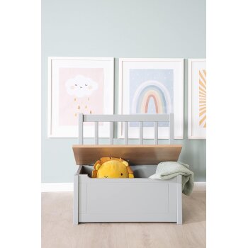 roba Woody Kindertruhenbank, grau - B-Ware Transportschaden Kosmetisch