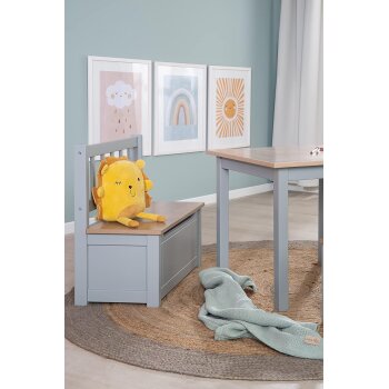 roba Woody Kindertruhenbank, grau - B-Ware Transportschaden Kosmetisch