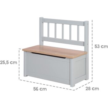 roba Woody Kindertruhenbank, grau - B-Ware Transportschaden Kosmetisch