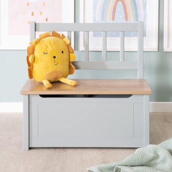 roba Woody Kindertruhenbank, grau - B-Ware Transportschaden Kosmetisch