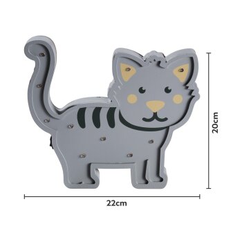 LIVARNO Kinder LED Holzlampe, Katze - B-Ware sehr gut