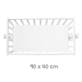 roba Babywiege inkl. Matratze 40 x 90 cm - Wiegefunktion mit Feststellknopf + Bremsrollensatz, weiß - B-Ware Transportschaden Kosmetisch