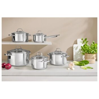 SILVERCREST® Edelstahl-Topf-Set, 10-teilig (Glasdeckel) - B-Ware sehr gut