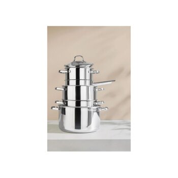 SILVERCREST® Edelstahl-Topf-Set, 10-teilig (Glasdeckel) - B-Ware sehr gut