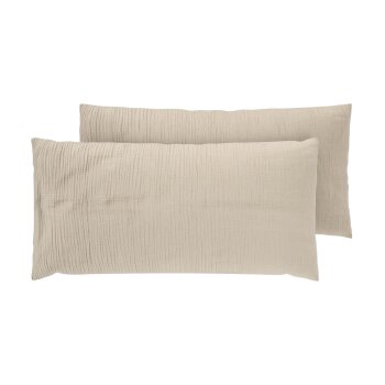 LIVARNO® Kissenbezug Musselin, 40 x 80 cm, 2 Stück (Beige) - B-Ware sehr gut