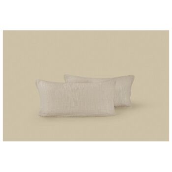 LIVARNO® Kissenbezug Musselin, 40 x 80 cm, 2 Stück (Beige) - B-Ware sehr gut
