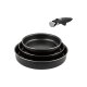 CRIVIT Aluminium-Kochgeschirr-Set 4-teilig, mit abnehmbarem Griff - B-Ware