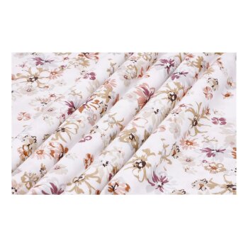 LIVARNO® Satin-Bettwäsche, 135 x 200 cm (Blumen/weiß) - B-Ware neuwertig