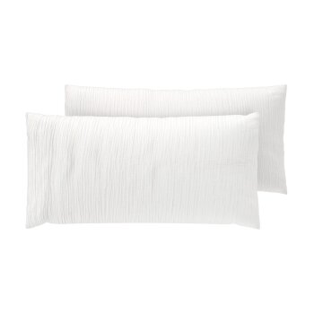 LIVARNO® Kissenbezug Musselin, 40 x 80 cm, 2 Stück (Weiß) - B-Ware neuwertig