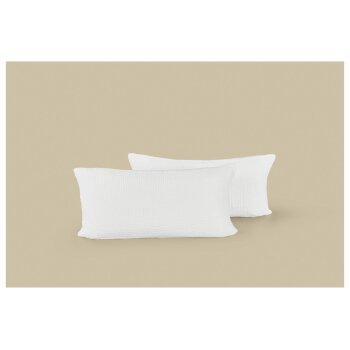 LIVARNO® Kissenbezug Musselin, 40 x 80 cm, 2 Stück (Weiß) - B-Ware neuwertig