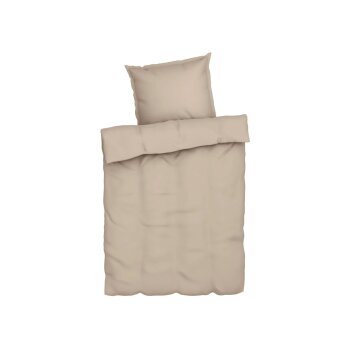 LIVARNO home Lyocell-Satin-Bettwäsche, 155 x 220 cm, beige - B-Ware neuwertig