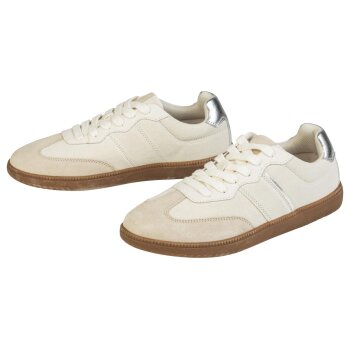 esmara® Damen-Sneaker, mit Leder, 38, beige/silber -...