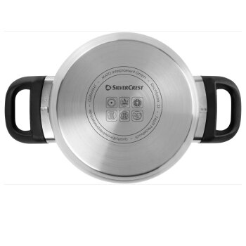 SILVERCREST® Kochtopf, Ø 16 cm, silber -...