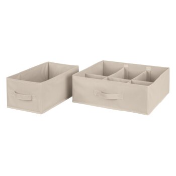 LIVARNO home Aufbewahrungsbox, Schubladen-Organizer, aus recyceltem Material (Schubladenaufbewahrung/beige) - B-Ware Transportschaden Kosmetisch