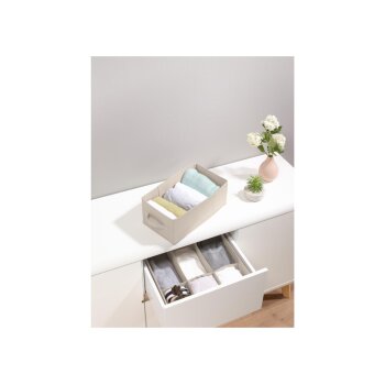 LIVARNO home Aufbewahrungsbox, Schubladen-Organizer, aus recyceltem Material (Schubladenaufbewahrung/beige) - B-Ware Transportschaden Kosmetisch