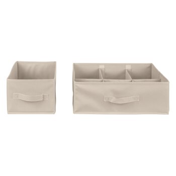 LIVARNO home Aufbewahrungsbox, Schubladen-Organizer, aus recyceltem Material (Schubladenaufbewahrung/beige) - B-Ware Transportschaden Kosmetisch